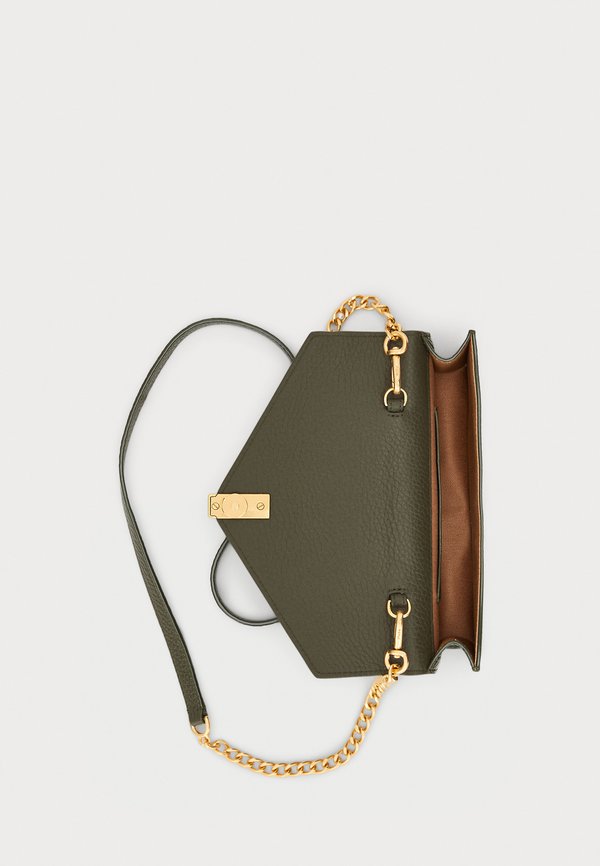 PEBBLED LEATHER CHAIN WALLET - Cross body bag - hunting olive3