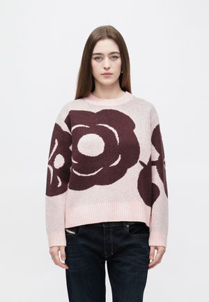 Marimekko VIRTAUS TUMMA - Džemperis - light pink/wine red