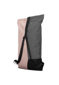 Tote-väska med en strukturerad design som har ett mönster med färgblock i rosa, grått och svart. Tillverkad av slitstarkt tyg med justerbar svart rem.