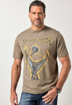 BAND AEROSMITH HALF SLEEVE - Camiseta estampada - dark taupe