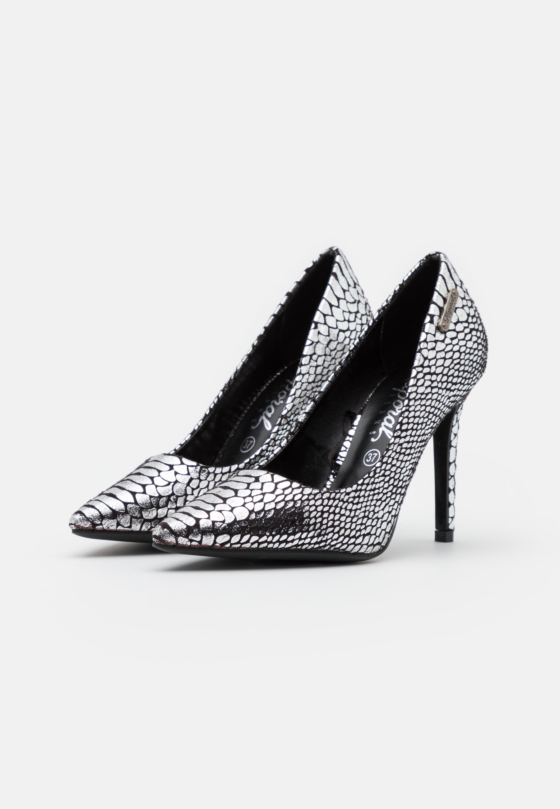 escarpin noir et argent