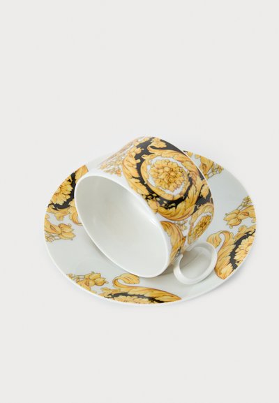 Versace CUP/SAUCER 4 LOW - Platillo de café - white/black/yellow