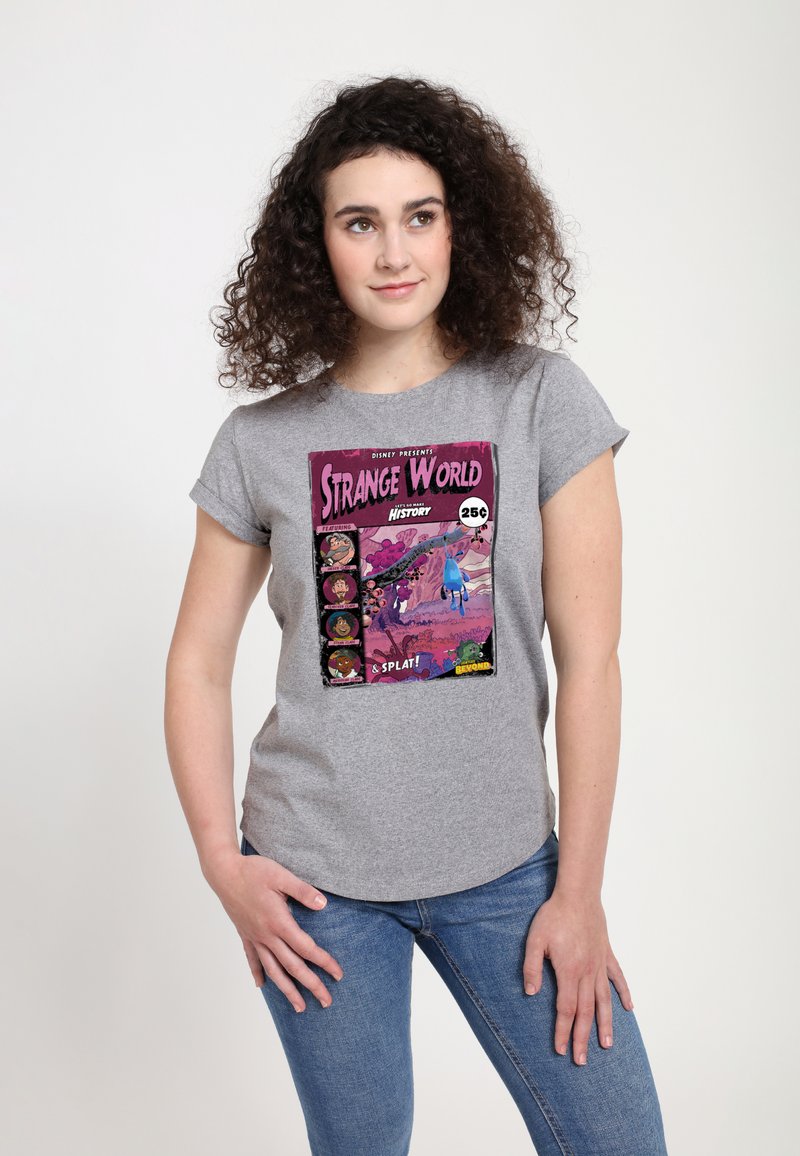 Henry Tiger STRANGE WORLD STRANGE ADVENTURES - T-shirt med print - melange grey