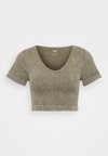 ONLLEA SEAMLESS STONE V NECK  - Spodnja majica - mermaid