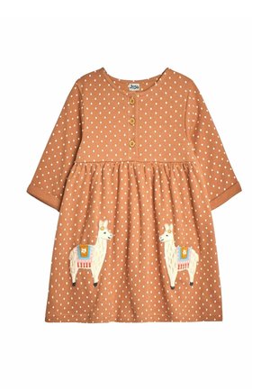 LLAMA APPLIQUÉ BUTTON FRONT  - REGULAR FIT - Džersejové šaty - brown