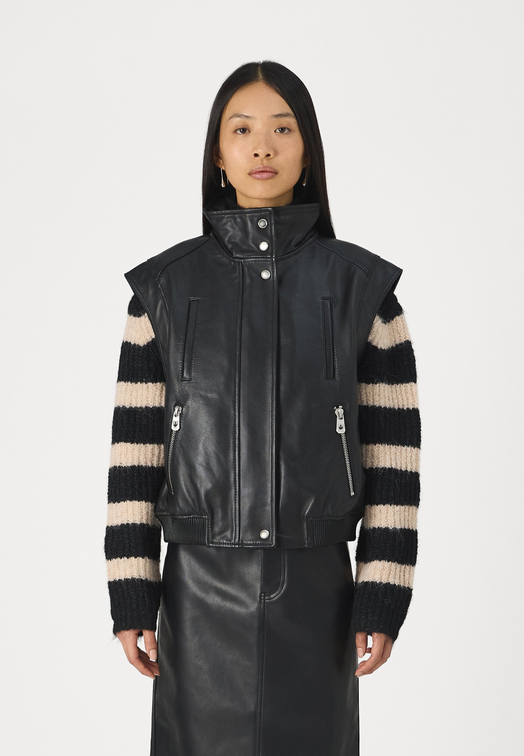 Gilet Sans Manches Style Motard Pour Femme - Jeans Bleu, Col V, Poches, Neuf Sans étiquettes