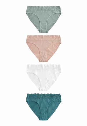 Next DOT PRINT HIGH LEG TRIM FOUR PACK - Slip - green blush white