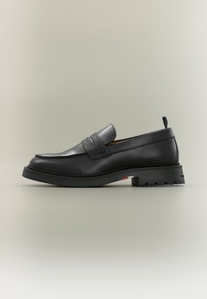 Tommy Hilfiger CORPORATE CASUAL LTH LOAFER - Έξυπνα slip-on παπούτσια - black