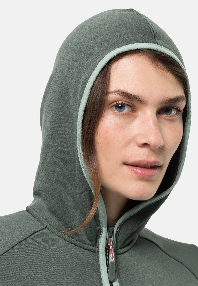 Damen Sportbekleidung | Jack Wolfskin TURBULENCE Fleecejacke hedge green/grau - CU76352 Damen Sportbekleidung | Jack Wolfskin TURBULENCE Fleecejacke hedge green/grau - CU76352