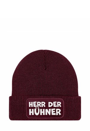MIT PATCH IT SPRUCH HERR DER - Beanie - hühner bordeauxrot