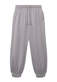 Hellgraue Jogginghose mit elastischem Bund und Bündchen, ausgestattet mit einem vorderen Kordelzug für eine verstellbare Passform.