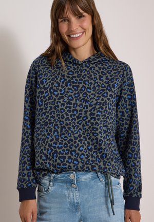 Cecil, SWEATSHIRT MIT KAPUZE UND LEO-MUSTER - Sweat à capuche - dried olive green