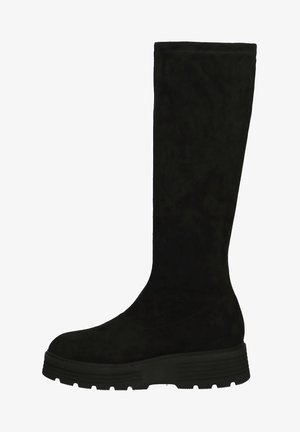 Platform boots - black stretch