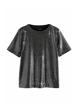 SEQUIN REGULAR FIT - Printtipaita - silver