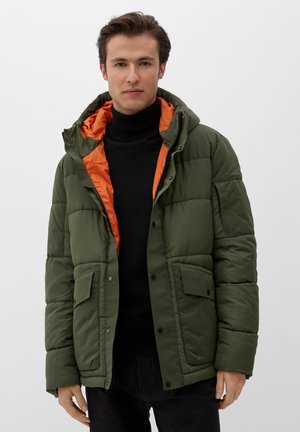 MIT KAPUZE - Winter jacket - khaki oliv