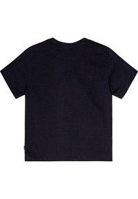 Sort kortærmet bomulds t-shirt med rund halsudskæring, der har et enkelt design uden synlige grafikker eller udsmykninger.