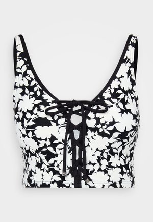 MICHAEL Michael Kors LACE UP CROP - Bikini top - black
