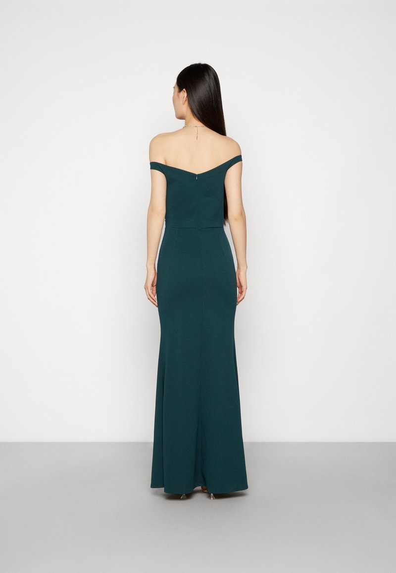 forest green off shoulder dress Forest Green Leafy Lace Formal Prom Evening Dress EN5611 Size 14 / Green