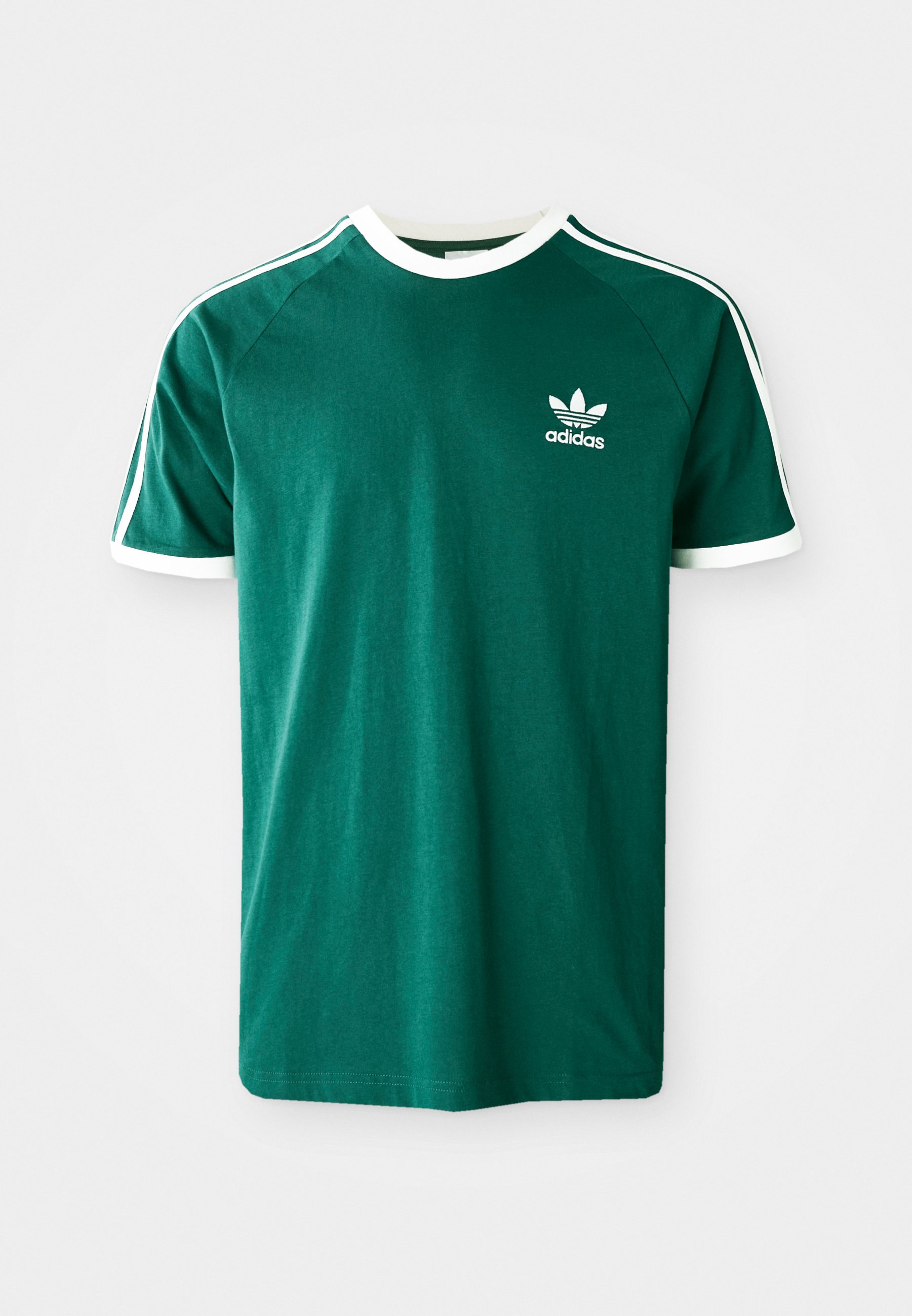 adidas Originals - T-shirt z nadrukiem/ciemnozielony