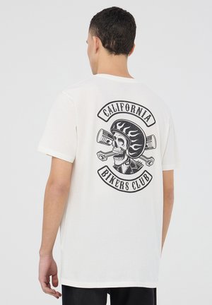 WITH WRITINGS AND SKULL PRINT - T-shirt con stampa - bianco lana