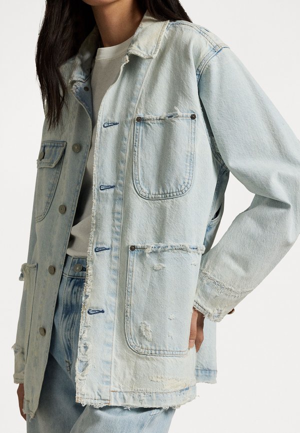 RIGID DENIM UNLINED FIELD JACKET - Denim jacket - motta wash4