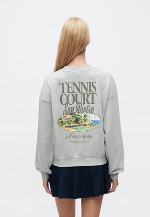 JXGIA LOOSE PRINT CREW - Sweatshirt - light grey melange