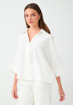 Jimmy Key, SHIRT COLLAR THREE-QUARTER SLEEVE BLOUSE - Blouse - white