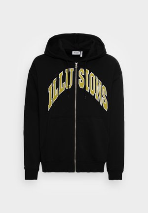 EMBROIDERED ZIP HOODIE - Zip-up sweatshirt - black