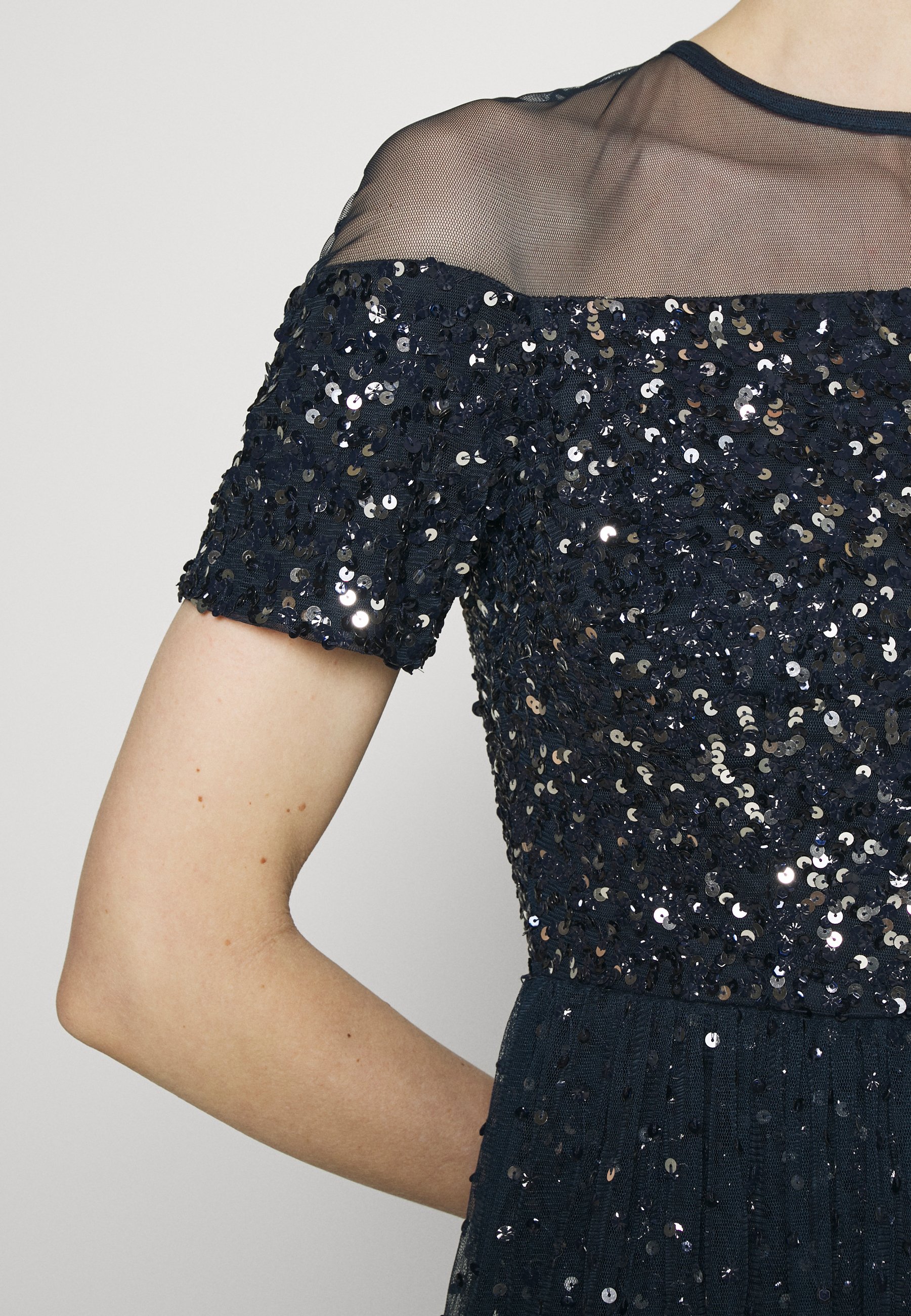 embellished maxi dress navy