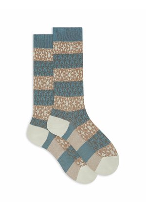 WITH ALTERNATING DECORATIVE  - Socks - panna