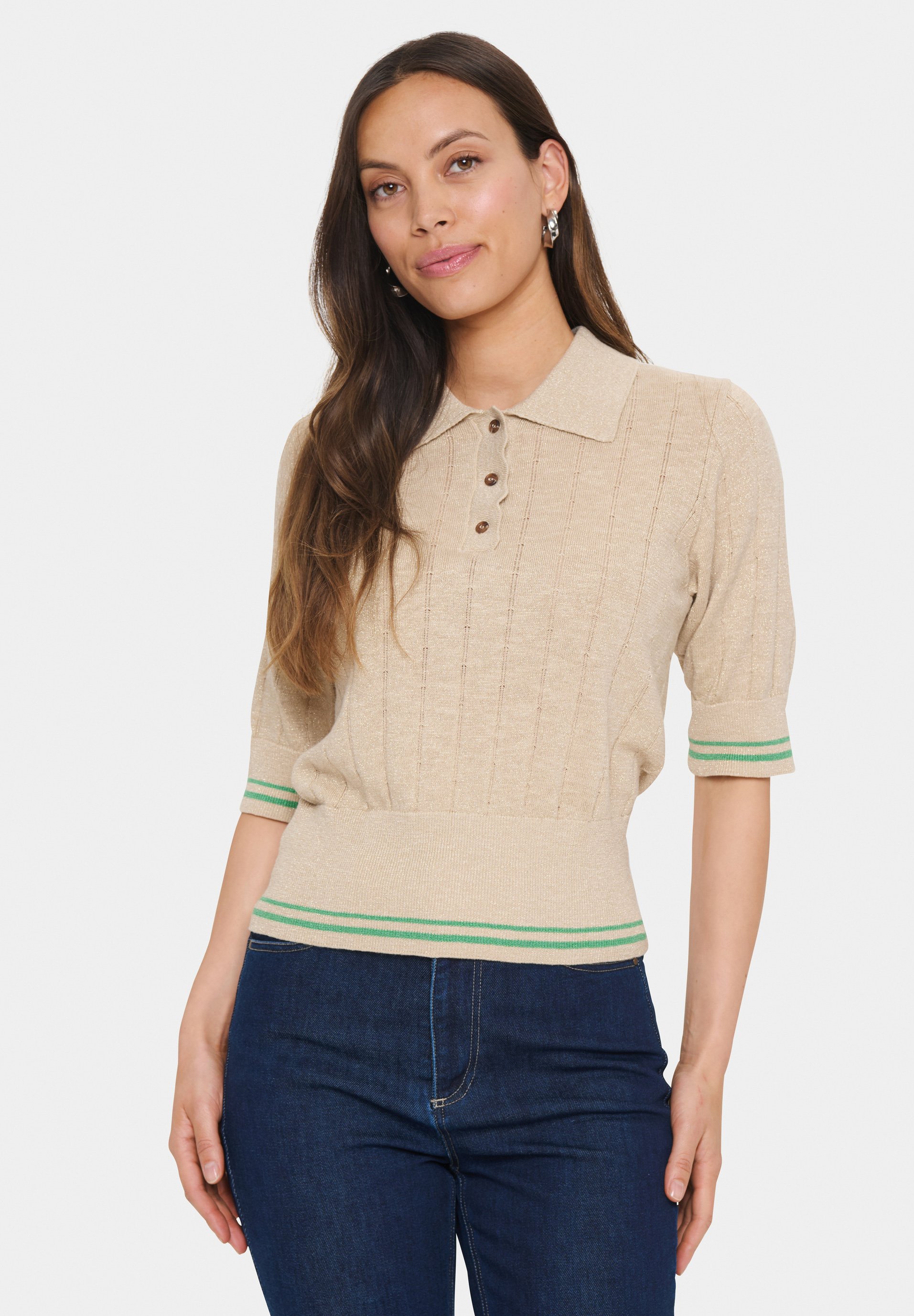 売れ筋商品|||ラルフローレン Tシャツ レディース トップス NATRISSA POINTELLE KNIT COTTON BLEND POLO SWEATER - Polo shirt - aqua pearl Lauren Ralph Lauren NATRISSA POINTELLE KNIT COTTON BLEND