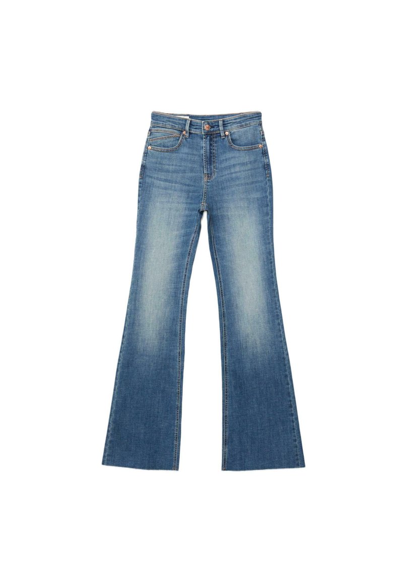 Stradivarius D74 STRETCH - Jean flare - dirty denim - ZALANDO