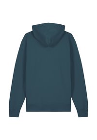 Hoody in donkerteal katoenmix. Heeft lange mouwen, een relaxte pasvorm en ribgebreide manchetten en zoom. Glad oppervlak, geen patronen.