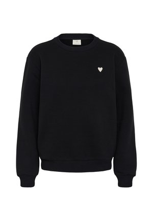 Kaffe, Sweatshirt - black w  white heart