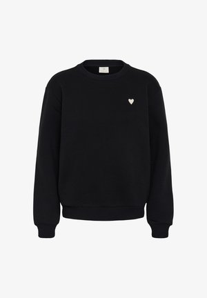 Kaffe, Sweatshirt - black w white heart
