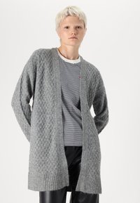 JDY JDYBIGUM LONG OPEN CARDIGAN - Adīta jaka - medium grey