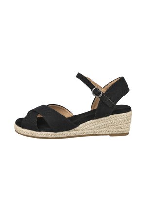 Bubble Bobble, SANDALIAS DE CUÑA DE ESPARTO - Alpargatas - black