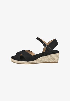 Bubble Bobble, SANDALIAS DE CUÑA DE ESPARTO - Alpargatas - black