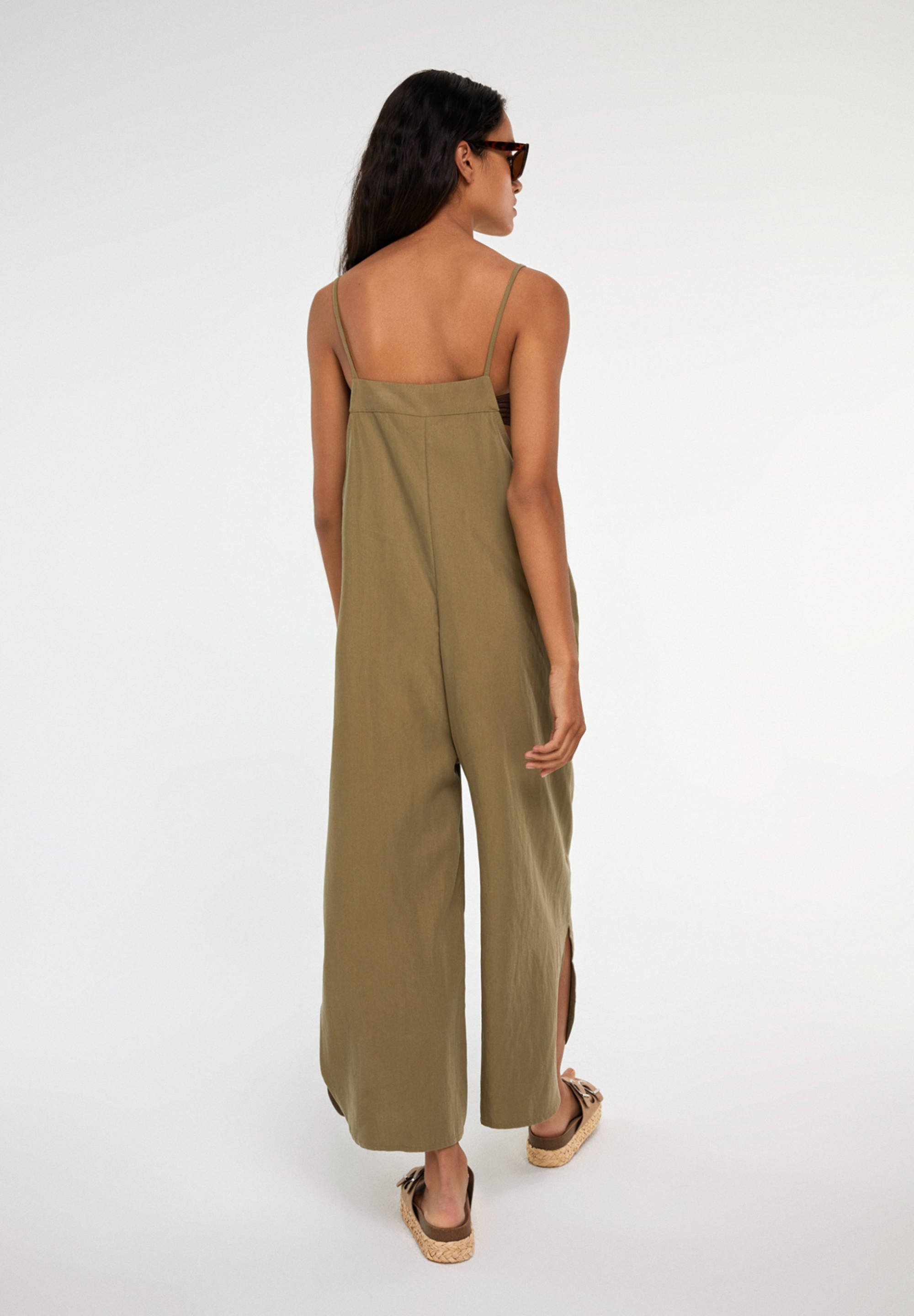 dark green dungarees