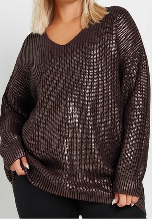 Stickad tröja - bordeaux