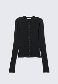 SLIM LONG SLEEVED BUTTONED CARDIGAN - Strickjacke - black