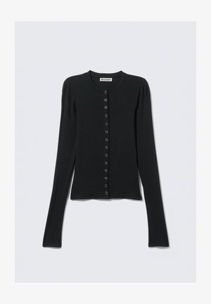 Weekday SLIM LONG SLEEVED BUTTONED CARDIGAN - Vesta na kopčanje - black