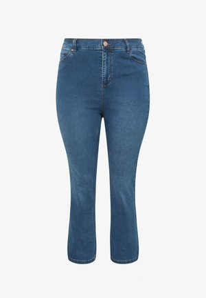 Yours Clothing, YOURS CURVE BLACK BOOTCUT STRETCH ISLA JEANS - Bootcut-farkut - mid blue
