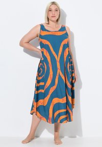 Ulla Popken CIRCLE PRINT SLEEVELESS - Denní šaty - whale blue