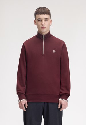 Fred Perry, HALF ZIP - Суитшърт - oxblood/ecru