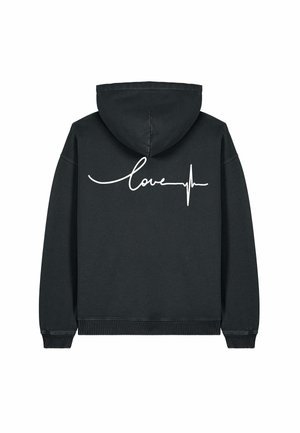 FREQUENCY EMBROIDERY UNISEX VINTAGE - Sweat à capuche - black denim