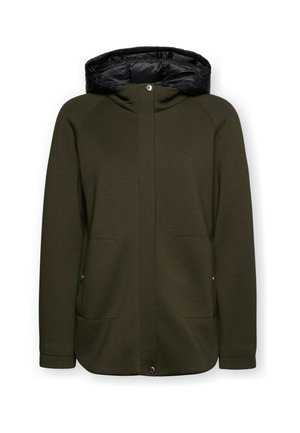 Elena Mirò, PARKA IN SCUBA CON CAPPUCCIO - Vinterjakker - verde militare