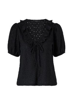 Ellos Collection, OBERTEIL MIT EINEM LOCH-MUSTER. - Blouse - black