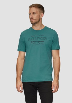 s.Oliver MIT LOGO-MOTIVEN - T-Shirt print - petrol
