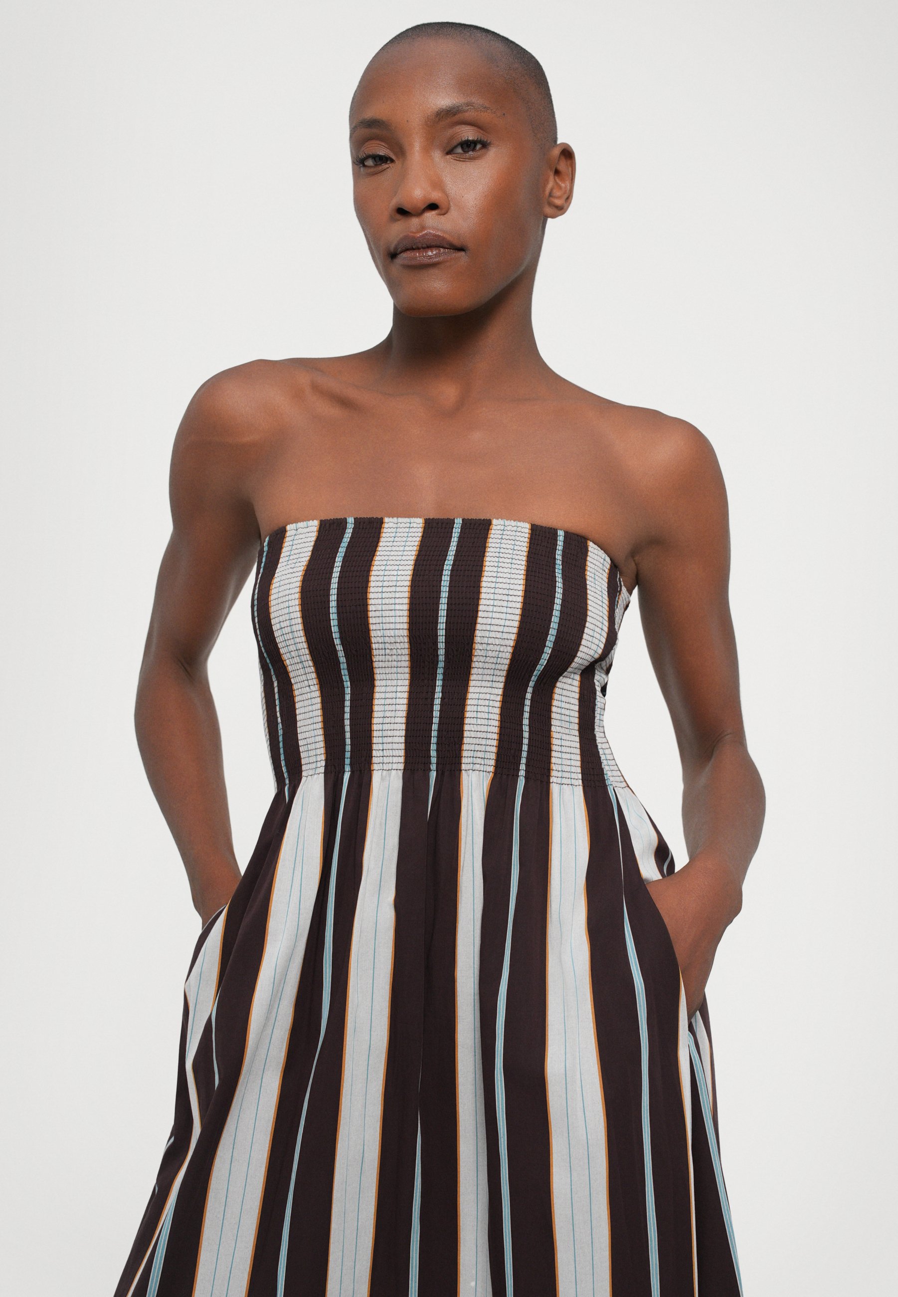 OFFICINE GENERALE LORETTA CANDY STRIPE - Maxi dress - black